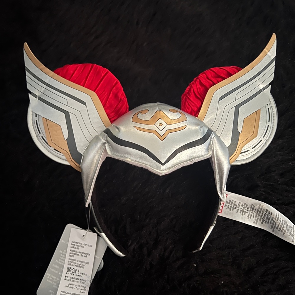 Silver and Red Winged Headband